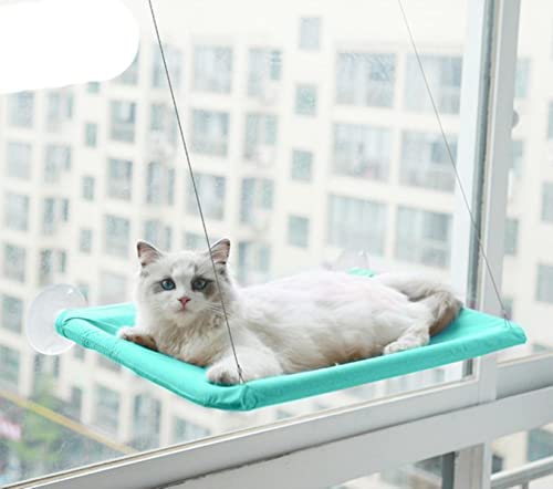 NIQIU Hamaca para Gatos Camas Colgantes Asiento cómodo Ventana Hamaca para Mascotas Estante para Mascotas Suave Asiento Camas para Dormir Suministros para Mascotas Desmontables-Verde, China