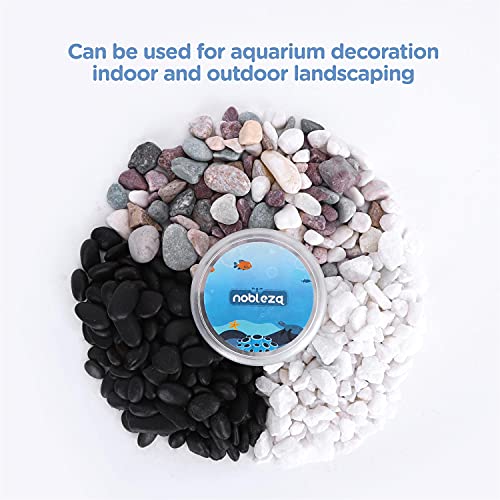 Nobleza-（2.4kg pecera, Acuario, jarrón, Piedras de decoración de jardín, Arena de Jade Blanco, Piedra Negra, Piedra Colorida-6 Botellas