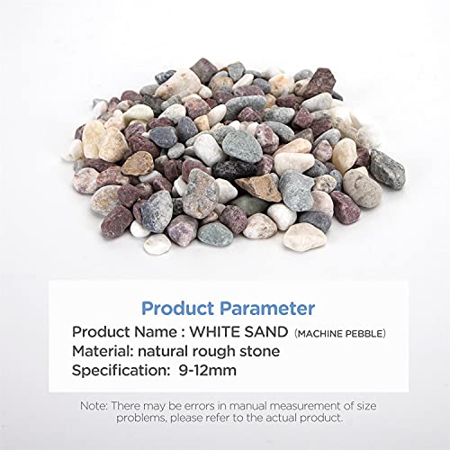 Nobleza-（2.4kg pecera, Acuario, jarrón, Piedras de decoración de jardín, Arena de Jade Blanco, Piedra Negra, Piedra Colorida-6 Botellas