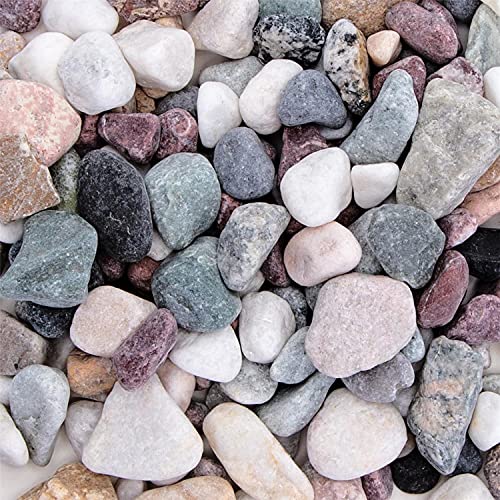 Nobleza-（2.4kg pecera, Acuario, jarrón, Piedras de decoración de jardín, Arena de Jade Blanco, Piedra Negra, Piedra Colorida-6 Botellas