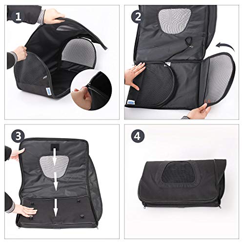 Nobleza - Bolso Transportín de Viaje Plegable para Perros y Gatos, Tela Oxford, Color Negro, Talla L, (45 * 28 * 29) cm