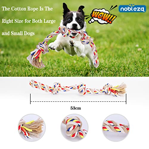 Nobleza - Cuerda de Juguete para Perros 100% algodón, beneficiosa para la Salud Mental del Perro, la Salud Dental y la Limpieza de los Dientes, Tipo de Perros, Beige y marrón