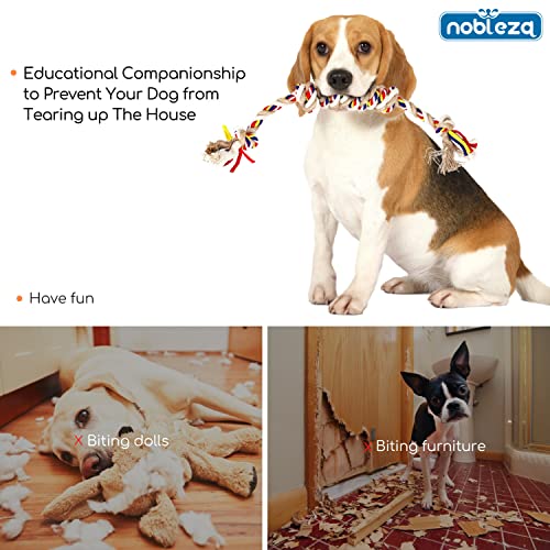 Nobleza - Cuerda de Juguete para Perros 100% Algodón Natural, Mantiene Las Encías Saludables, beneficiosa para la Salud Mental del Perro, Calidad Duradera Apto para Todo Tipo Perros - 43cm/16.9in