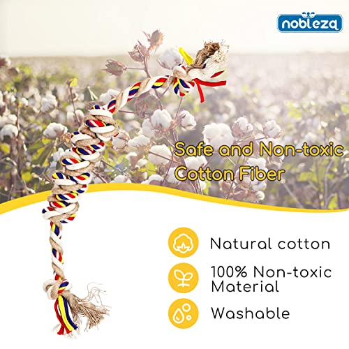 Nobleza - Cuerda de Juguete para Perros 100% Algodón Natural, Mantiene Las Encías Saludables, beneficiosa para la Salud Mental del Perro, Calidad Duradera Apto para Todo Tipo Perros - 43cm/16.9in