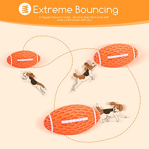 Nobleza Pelota Perros con Sonido, Pelota de Juguete para Perros Interactivo, Squeak Juguetes para Perro Rugby, Pelota Fun para Masticar Jugar Entrenamiento, Bolas de Caucho Natural
