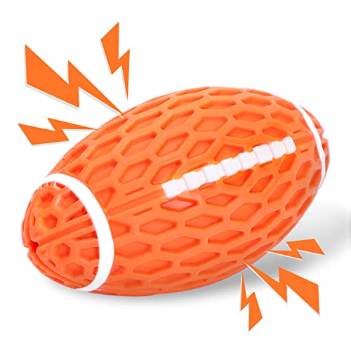 Nobleza Pelota Perros con Sonido, Pelota de Juguete para Perros Interactivo, Squeak Juguetes para Perro Rugby, Pelota Fun para Masticar Jugar Entrenamiento, Bolas de Caucho Natural