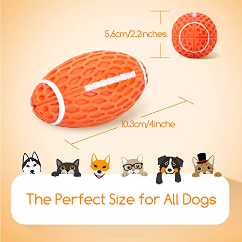 Nobleza Pelota Perros con Sonido, Pelota de Juguete para Perros Interactivo, Squeak Juguetes para Perro Rugby, Pelota Fun para Masticar Jugar Entrenamiento, Bolas de Caucho Natural