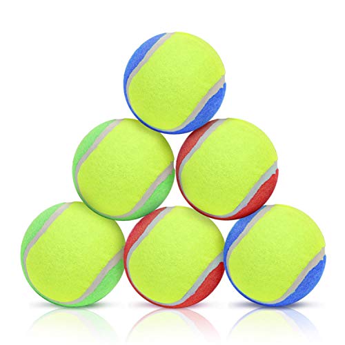 Nobleza Pelotas de Juguete para Perros, Pelotas de Práctica de Tenis Duraderas Pelotas Bote para Perros, Muy Resistente y de Goma Natural de Alto Estiramiento - 7.2cm/6 Pack