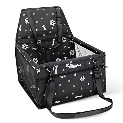 Nobleza - Refuerzo de Coche para Perros, Asiento del Coche de Seguridad para Mascotas Perro Gato Plegable Lavable Viaje Bolsas y Otra Mascota Pequeña con Cremallera Bolsillo, 40 * 34 * 25 cm, Negro