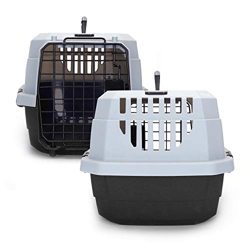 Nobleza - Transportin Gato Perro Pequeño, Transportin para Gatos Perro Portátil y Transpirable, Mascotas Perros Gatos Accesorios, Transportín de Plástico, 47x31x26 CM, Negro & Gris
