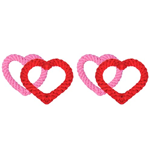 NOLITOY 2 Pares Masticar Masticar Juguete Romántico Corazón en Forma de Perro Chirillo Juguete de Algodón Perro Masticar Juguete Mascota Jugando Juguete Mascotas Suministros para Mascotas