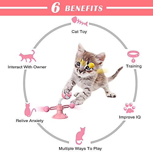 None/Brand Yisika Juguetes para Gatos Pequeños,Juguetes para Gatos Chase Bola Giratoria de 360 Grados Juguete para Mascotas para Gatos Entretenimiento Ejercicio de Caza