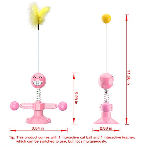 None/Brand Yisika Juguetes para Gatos Pequeños,Juguetes para Gatos Chase Bola Giratoria de 360 Grados Juguete para Mascotas para Gatos Entretenimiento Ejercicio de Caza