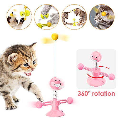 None/Brand Yisika Juguetes para Gatos Pequeños,Juguetes para Gatos Chase Bola Giratoria de 360 Grados Juguete para Mascotas para Gatos Entretenimiento Ejercicio de Caza
