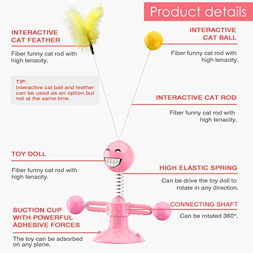 None/Brand Yisika Juguetes para Gatos Pequeños,Juguetes para Gatos Chase Bola Giratoria de 360 Grados Juguete para Mascotas para Gatos Entretenimiento Ejercicio de Caza