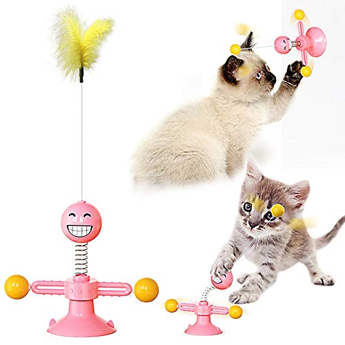 None/Brand Yisika Juguetes para Gatos Pequeños,Juguetes para Gatos Chase Bola Giratoria de 360 Grados Juguete para Mascotas para Gatos Entretenimiento Ejercicio de Caza