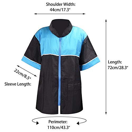 Noverlife Chaqueta de Aseo para Mascotas con Cremallera, tamaño Mediano, Ligera, Repelente de Pelo, Estilo Camisa, Bata de Peluquero para Perros, Gatos, baño para Mascotas
