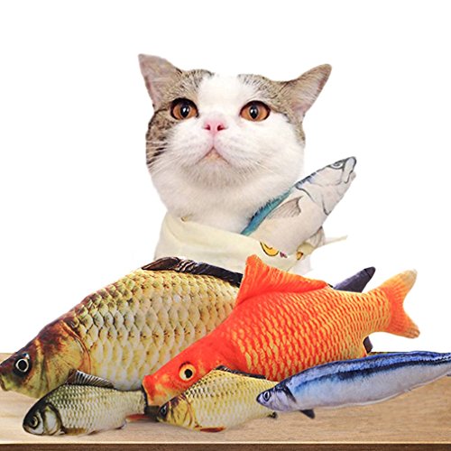 Nrew 20Cm Catnip Catmint Cat Favor Simulación Pez Gato Juguetes Forma de pez Peluche Corto Caballa frita Multicolor