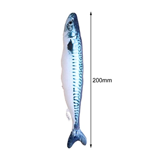 Nrew 20Cm Catnip Catmint Cat Favor Simulación Pez Gato Juguetes Forma de pez Peluche Corto Caballa frita Multicolor