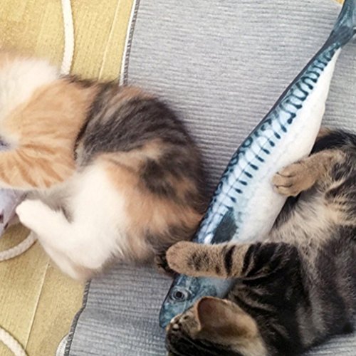Nrew 20Cm Catnip Catmint Cat Favor Simulación Pez Gato Juguetes Forma de pez Peluche Corto Caballa frita Multicolor