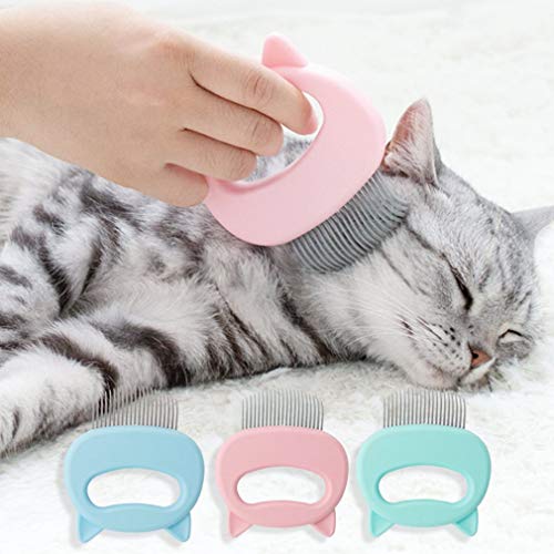 Nsdsb Peine Antipulgas para Mascotas Pin De Acero Inoxidable Pelo De Perro Gato Gatito Pincel para Cachorro Cepillo Rosa