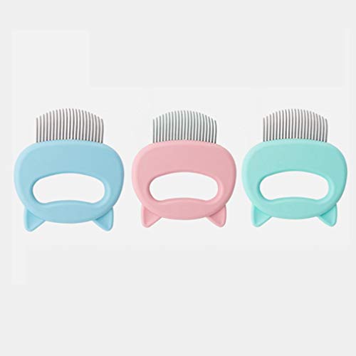 Nsdsb Peine Antipulgas para Mascotas Pin De Acero Inoxidable Pelo De Perro Gato Gatito Pincel para Cachorro Cepillo Rosa