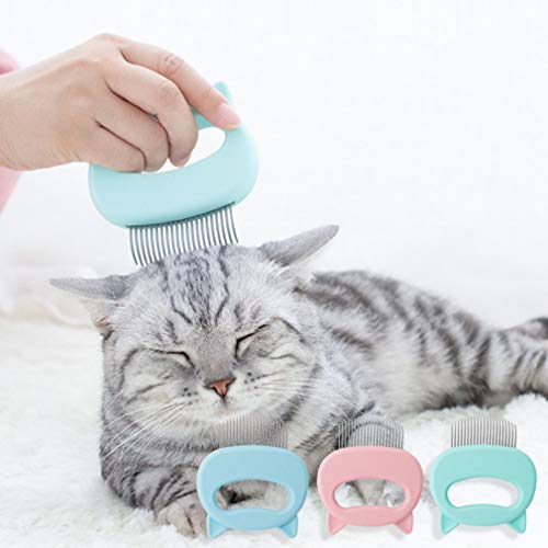 Nsdsb Peine Antipulgas para Mascotas Pin De Acero Inoxidable Pelo De Perro Gato Gatito Pincel para Cachorro Cepillo Rosa
