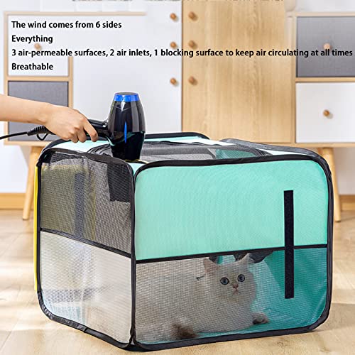NUB Caja de Secado para Mascotas Caja de Secado de Pelo para Mascotas portátil Plegable Caja de Viaje para Mascotas Jaula Plegable Bolsa de Viaje Aseo