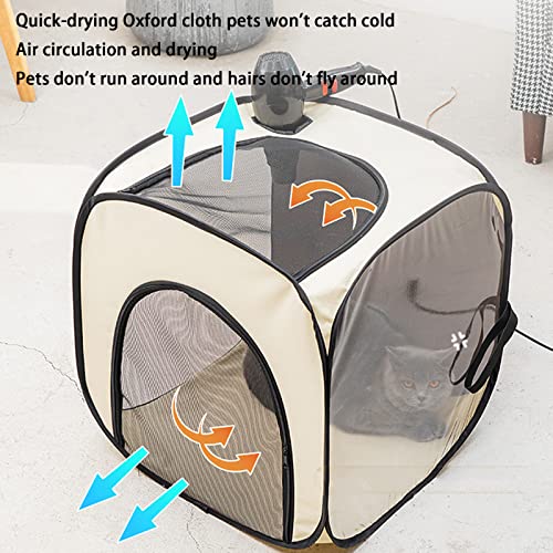NUB Caja de Secado para Mascotas Caja de Secado de Pelo para Mascotas portátil Plegable Caja de Viaje para Mascotas Jaula Plegable Bolsa de Viaje Aseo Secador