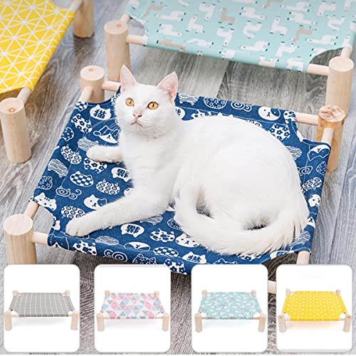 Nueva casa de Cama de Lona Duradera para Gatos Hamacas elevadas para Gatos Cojín Lona de Madera Cama de salón para Gatos para Perros pequeños Casa de Gatos Productos para Mascotas-Cama Verde, China