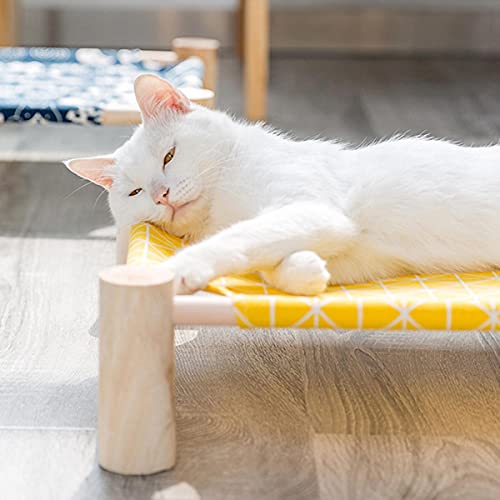 Nueva casa de Cama de Lona Duradera para Gatos Hamacas elevadas para Gatos Cojín Lona de Madera Cama de salón para Gatos para Perros pequeños Casa de Gatos Productos para Mascotas-Cama Verde, China