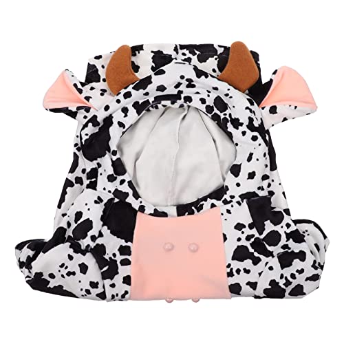 NUOBESTY Leche Cow Dog Disfraz Warm Dog Hoodie Cat Apparel Pet Party Outfits Pet Cosplay Suministros para Perros Tamaño de Gato S