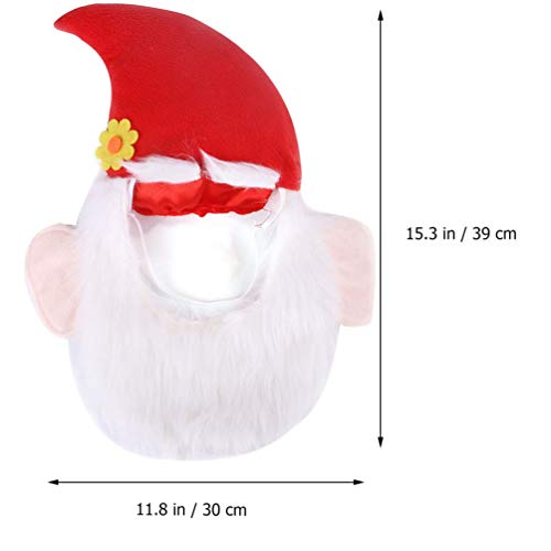 NUOBESTY Santa Perro Gato Disfraz Vacaciones Santa Sombrero con Barba Bigote Divertido Tocado Tocado Navidad Mascota Disfraz Accesorios Vestir Suministros Rojo