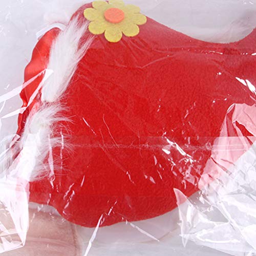 NUOBESTY Santa Perro Gato Disfraz Vacaciones Santa Sombrero con Barba Bigote Divertido Tocado Tocado Navidad Mascota Disfraz Accesorios Vestir Suministros Rojo