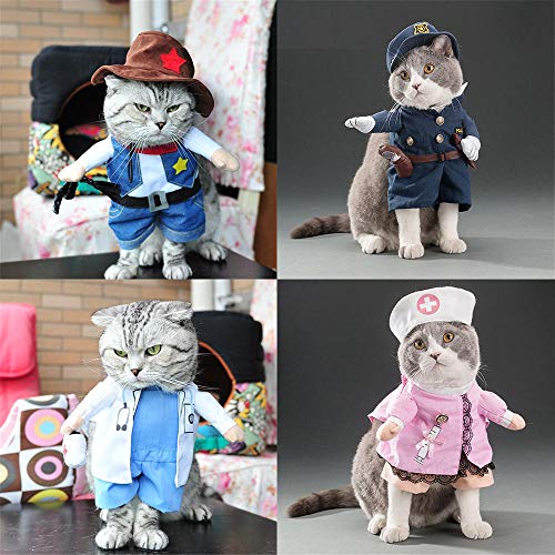 NUOYIYI Divertido Disfraz de Mascota Perro Gato Disfraz Cosplay Cachorro Gato Ropa-ENFERMERO_Metro