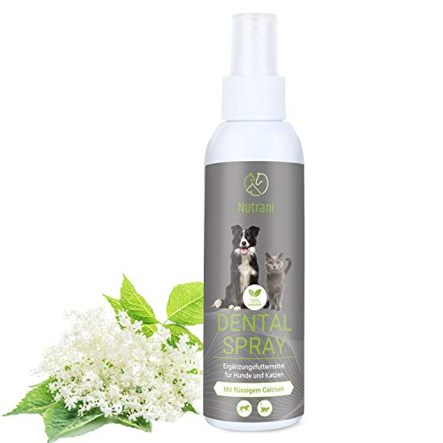 Nutrani Espray Dental para Perros y Gatos | 150 ml - con Calcio líquido para Fortalecer los Dientes y minerales para apoyar el Cuidado Dental, la Limpieza de los Dientes y el Mal Aliento