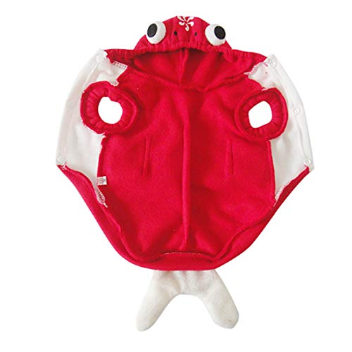 NXL Ropa para Mascotas Disfraz De Halloween 3D Traje De Perro En Forma De Pez De Colores Abrigo De Invierno Cálido con Capucha Pez Dorado Cosplay Ropa De Perro Y Gato Rojo,XS