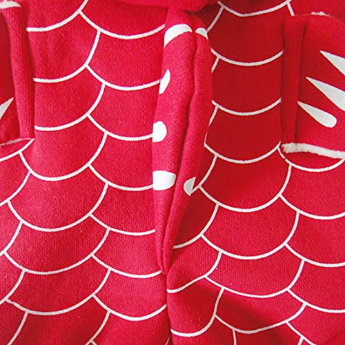 NXL Ropa para Mascotas Disfraz De Halloween 3D Traje De Perro En Forma De Pez De Colores Abrigo De Invierno Cálido con Capucha Pez Dorado Cosplay Ropa De Perro Y Gato Rojo,XS
