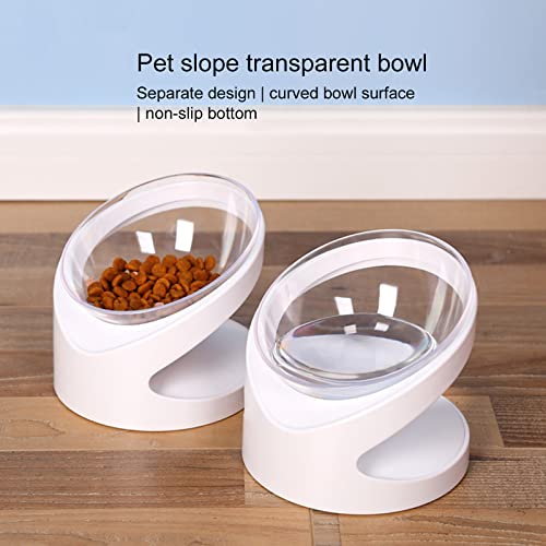NZXVSE Cuenco de comida para gatos inclinado, cuencos elevados para gatos, cuenco alimentador de agua para mascotas para gatos o perros pequeños, protege la columna vertebral, prevención de reflujo