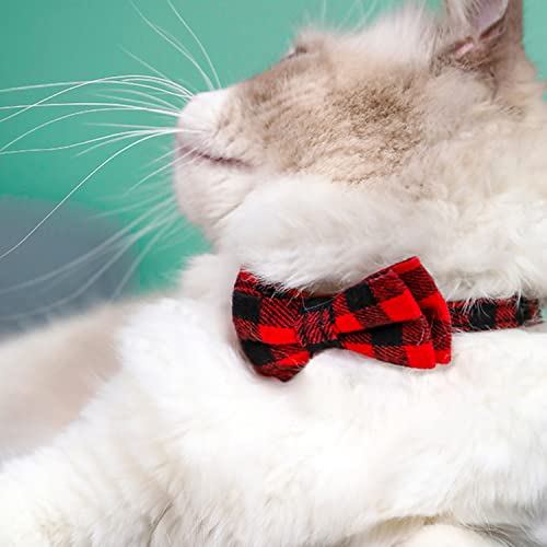 OBSGUMU Collares de Gato Separables con Campana (Juego de 4), con Linda Pajarita y Campana, Collares de Seguridad para Gatitos Collares de Hebilla Ajustables para Gato, Cachorro, Perro Pequeño