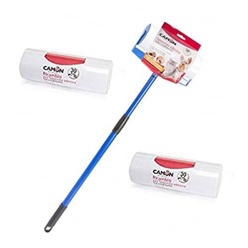 Oferta especial cepillo adhesivo recogepelo con barra telescópica Camon + 2 rodillos de repuesto