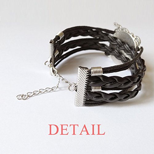 OFFbb-USA - Pulsera de cuero trenzado para perro blanco para el cuidado de mascotas