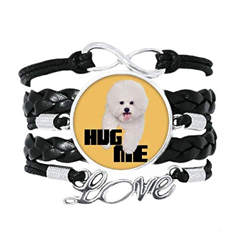 OFFbb-USA - Pulsera de cuero trenzado para perro blanco para el cuidado de mascotas