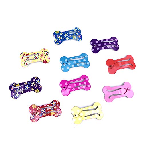 Ogquaton 10 UNIDS Mini Forma de Hueso de Perro Pinza de Pelo Mascota Creativa Horquilla Encantadora Accesorios para el Cabello Tocado para Cachorro de Color Al Azar