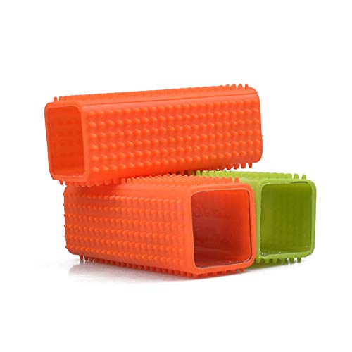 Ogquaton Cepillo para Mascotas Hueco Columna de Silicona Brocha pegajosa Rebabas Que quitan el Cepillo para Perros y Gatos Verde 1 Pieza