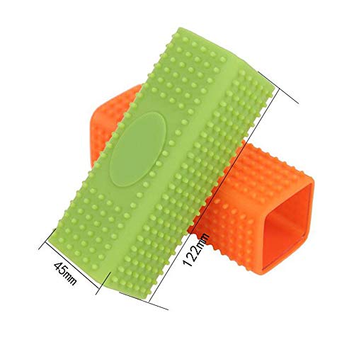 Ogquaton Cepillo para Mascotas Hueco Columna de Silicona Brocha pegajosa Rebabas Que quitan el Cepillo para Perros y Gatos Verde 1 Pieza
