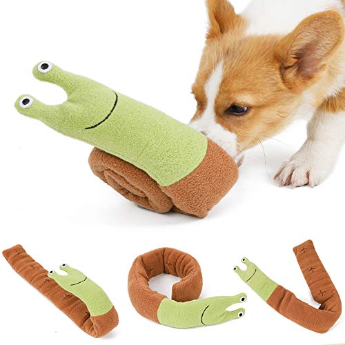 OhhGo Juguete de peluche para mascotas en forma de caracol para perros dispensación de chupete de juguete para la nariz de juguete de entrenamiento