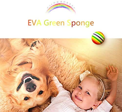 Olddreaming-- Pelota resistente a las mordeduras de color de Rinbow para gatos y perros, juguetes de mascotas, ejercicio al aire libre, pelotas de tenis de espuma suave para mascotas