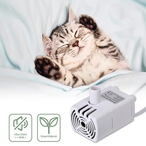 OmeHoin Bomba de fuente de agua para gatos para dispensador de fuente de agua de 64 oz/2.0 l