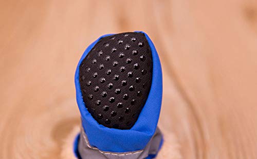 OMEM Botas de lluvia impermeables para cachorros, un conjunto de 4 botas para mascotas, zapatos impermeables de tela suave para perros (XXS, amarillo)
